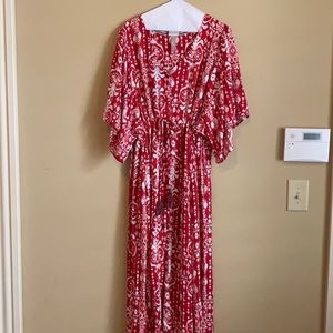 Drawstring waisted maxi dress